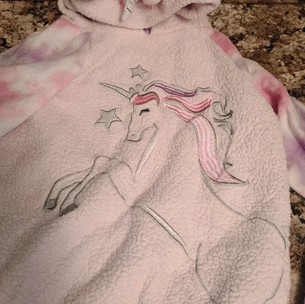 Cuddl Duds Unicorn Hoodie - Pink and Purple 7/8